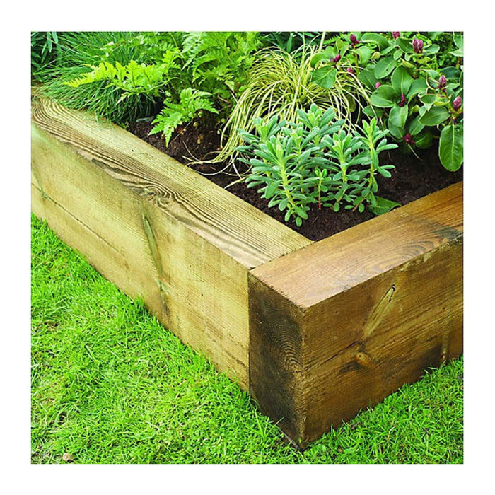 Railway Sleepers Brown Treated 8FT 8"X4"