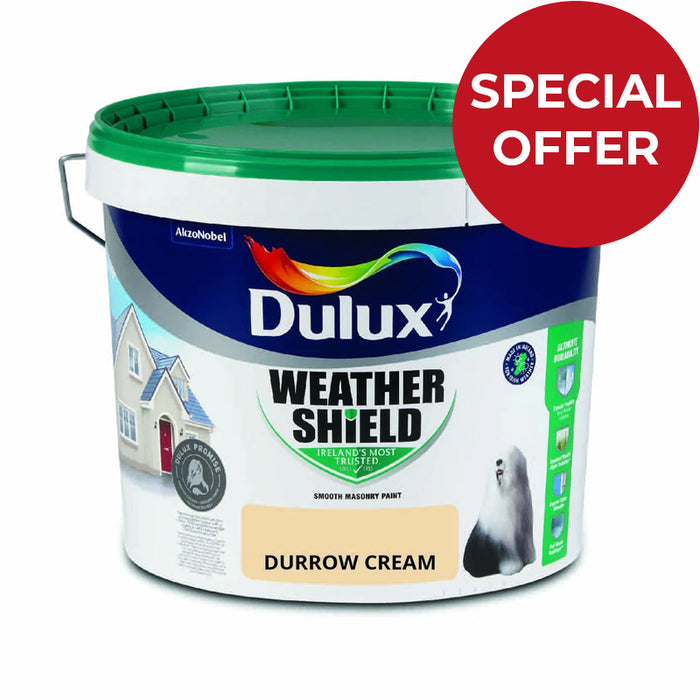 Dulux Weathershield Smooth Masonry Durrow Cream 10L