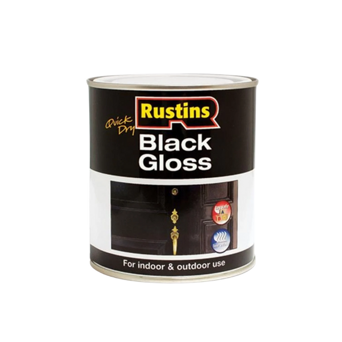 Rustins Small Job Gloss Paint Black 250mL