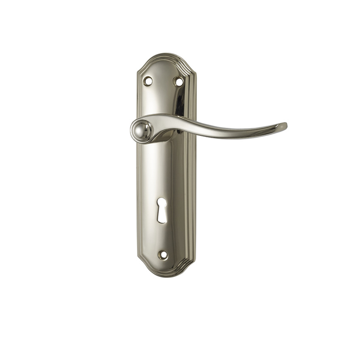 Basta Belair On Plate Door Handle Brass