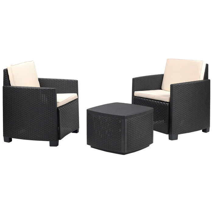 Trinacria 4 Piece Rattan Set Anthracite