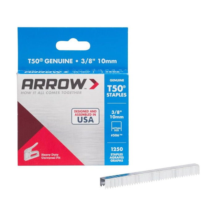 Arrow T50 Staples 10mm 3/8" (Box 1250)