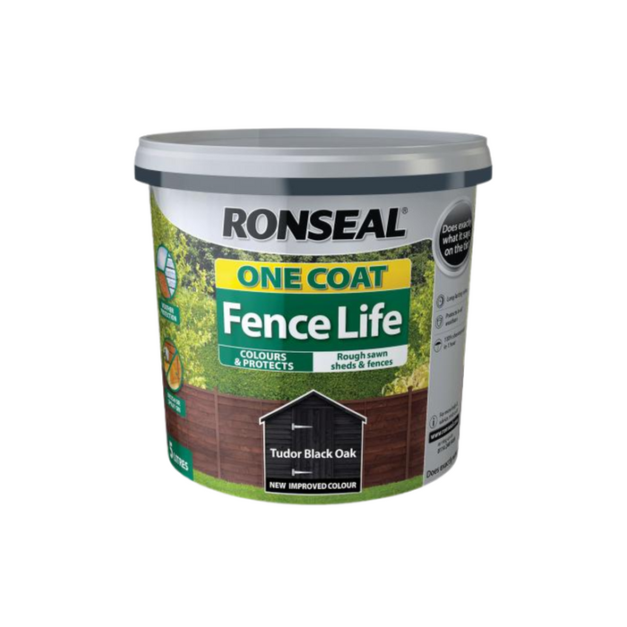 Ronseal One Coat Fence Life Tudor Black Oak 12L