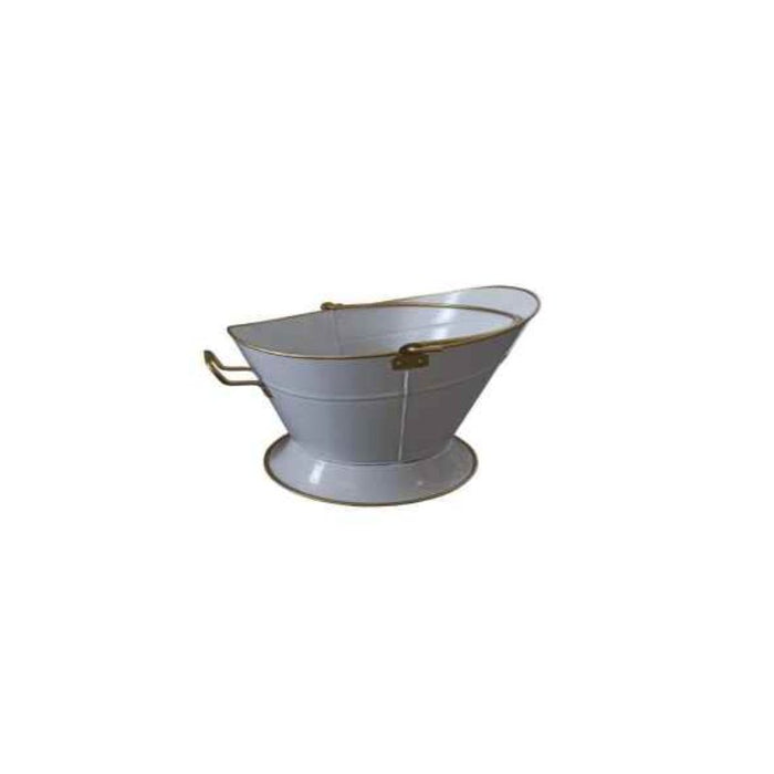 Blacksod Waterloo Coal Bucket White & Gold Handles