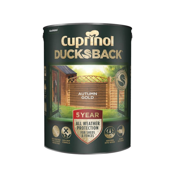 Cuprinol Ducksback Autumn Gold Fence Paint 5L