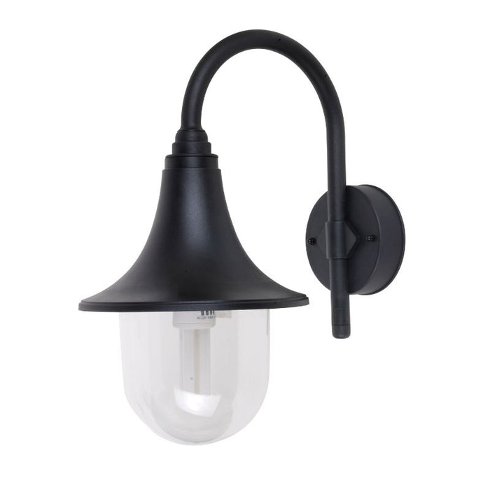 Swan Neck Outdoor Wall Light Black