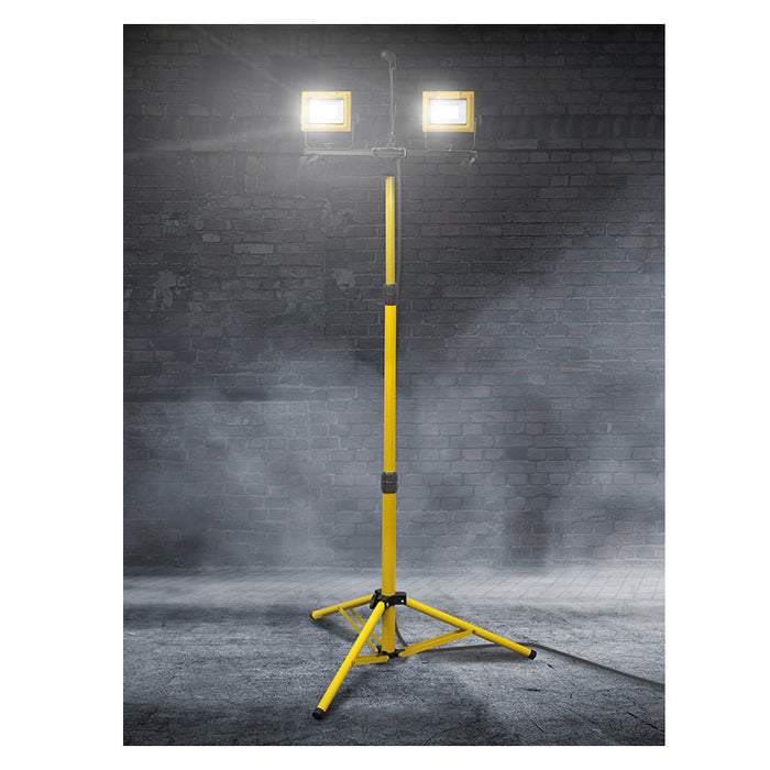 Faithfull Twin LED Tripod Site Light 70w