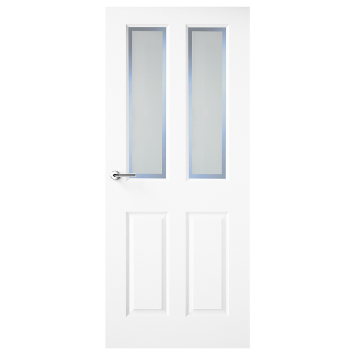 Hudson White Primed Door Etched Border Glass 80X32