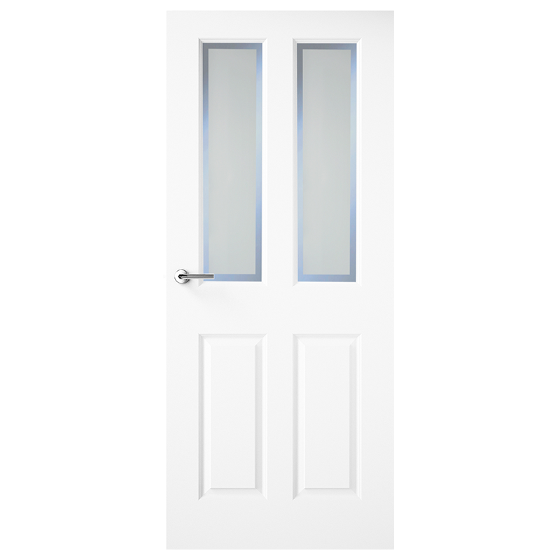Hudson White Primed Door Etched Border Glass 78x30