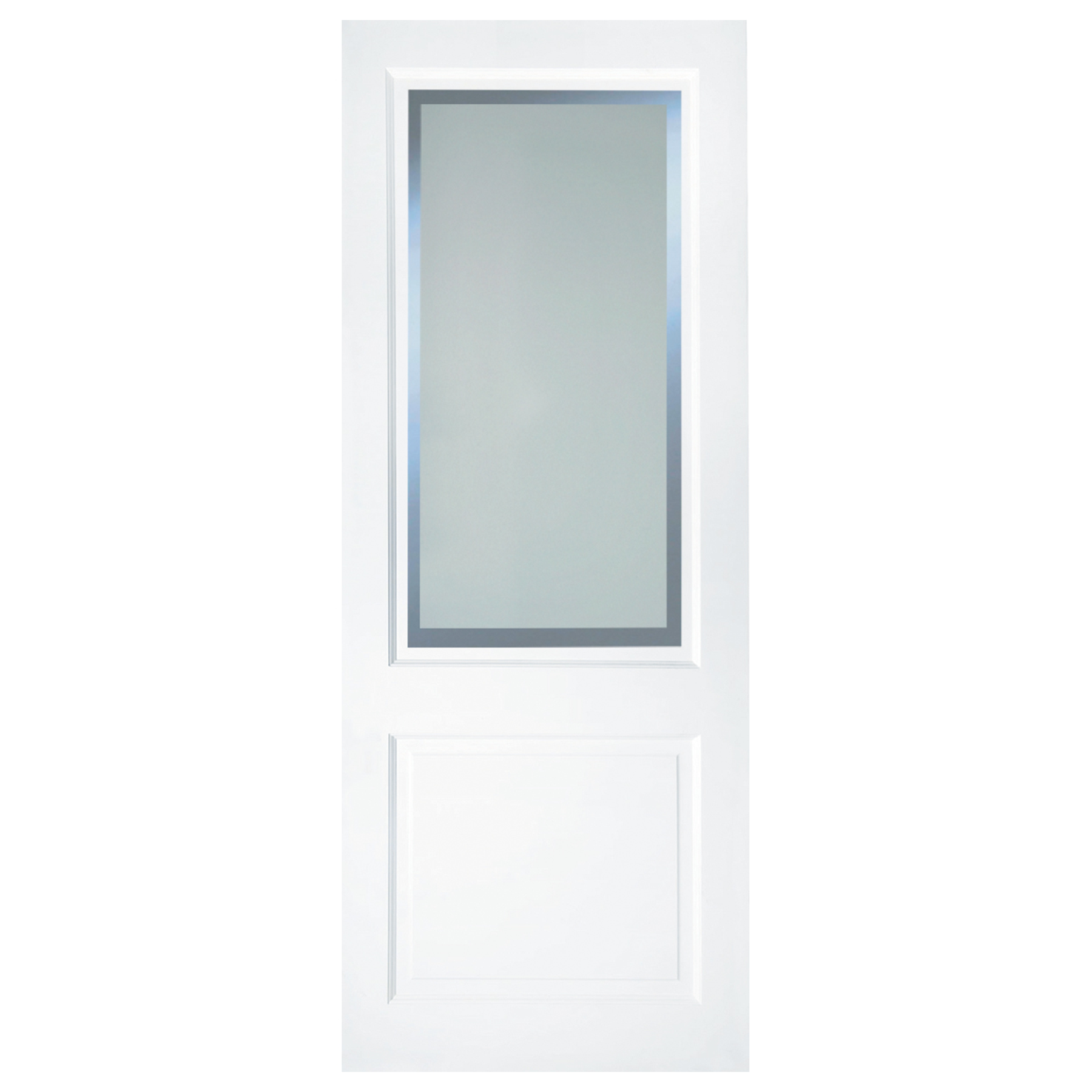 Auburn White Primed Door Etch Glazed - Clear Border 80X32
