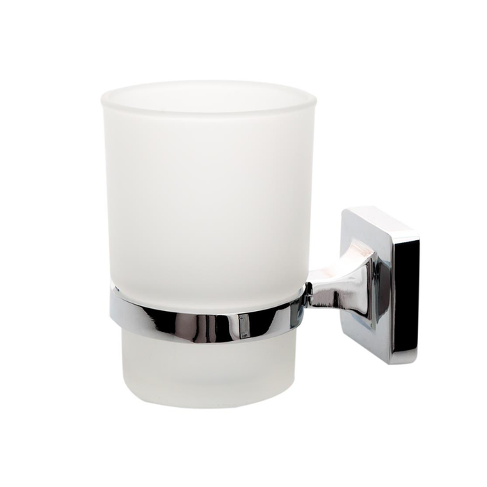 Tema Sofia Frosted Glass Tumbler Holder Chrome