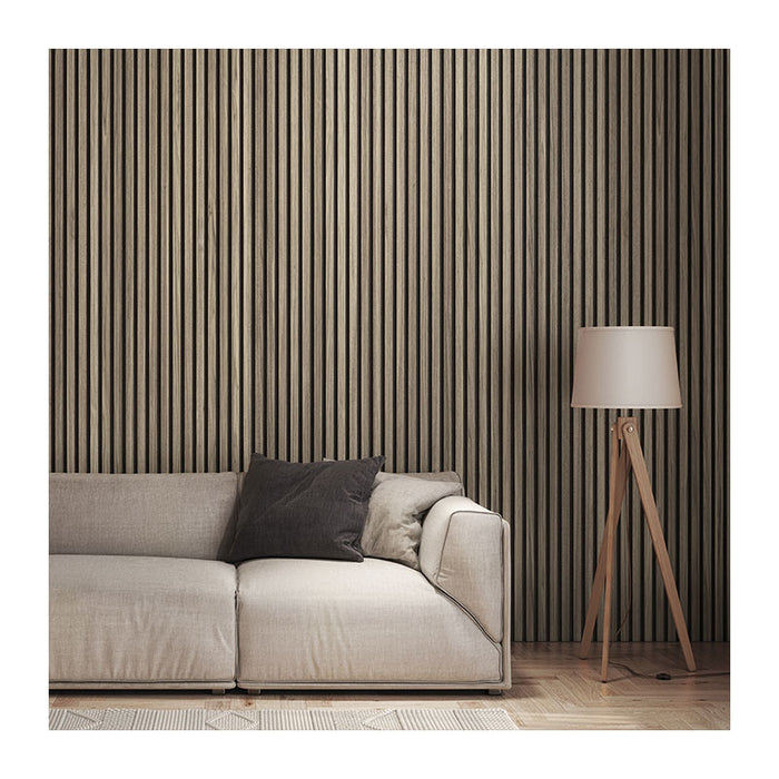 Walnut Acoustic Slat MDF Wall Panel 605x2400mm