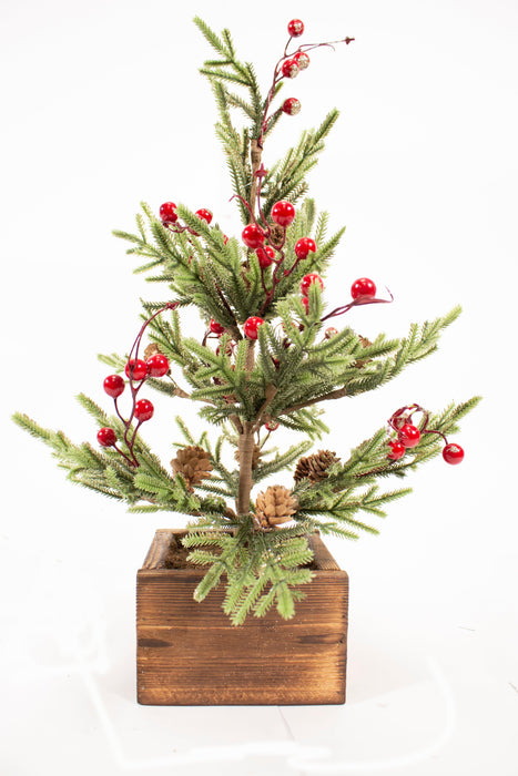 45cm Red Berry Cristmas Pine Tree - General Hardware Supplies Homevalue