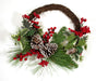 50cm Red Berry and Holly Half Christmas Wreath - General Hardware Supplies Homevalue