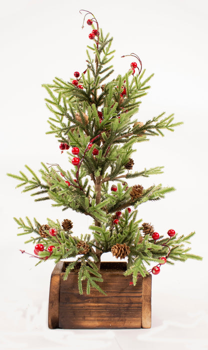 50cm Red Berry Christmas Pine Tree - General Hardware Supplies Homevalue