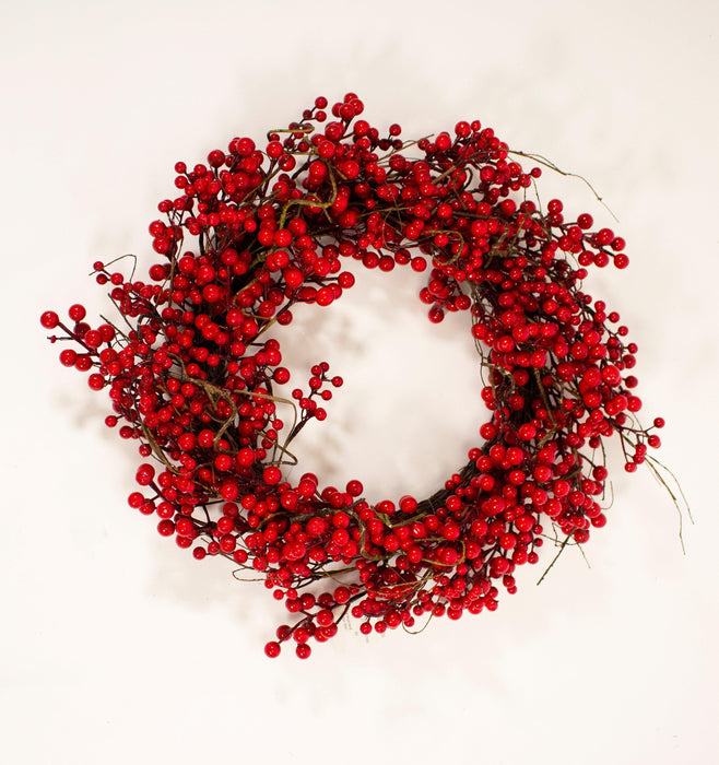 60cm Red Berry Christmas Wreath - General Hardware Supplies Homevalue