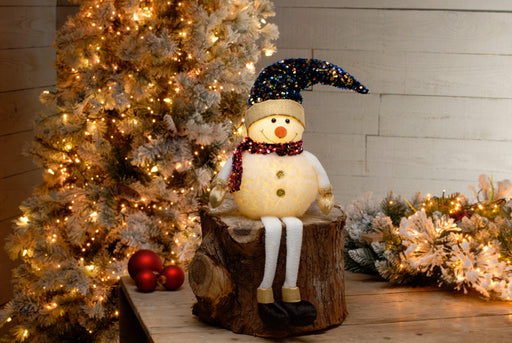 74Cm Battery Operated Dangly Legs Sequin Snowman - General Hardware Supplies Homevalue