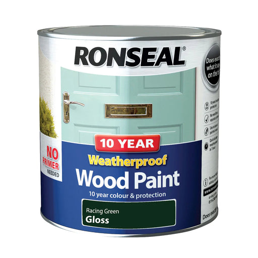 Ronseal 10 Year Weatherproof Paint and Primer Racing Green Gloss 2-5L - General Hardware Supplies Homevalue