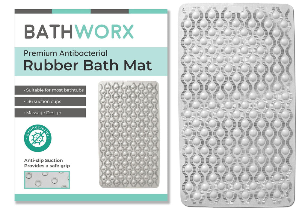Bathworx  Premium Antibacterial Rubber Bath Mat - General Hardware Supplies Homevalue