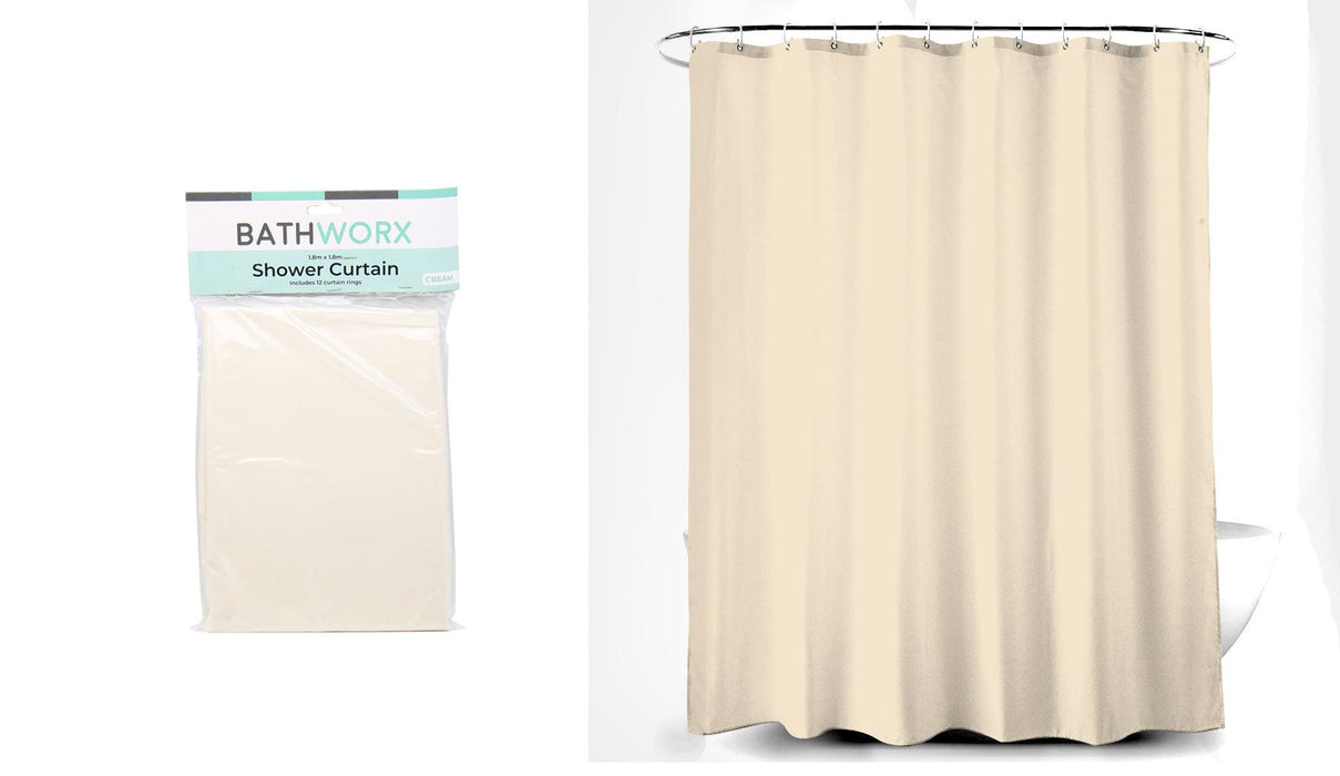 Bathworx Shower Curtain (Cream) - General Hardware Supplies Homevalue