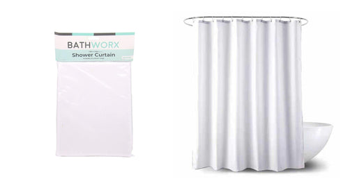 Bathworx Shower Curtain (White) - General Hardware Supplies Homevalue