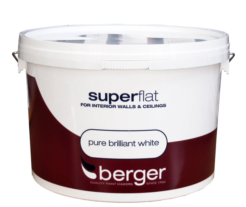 Berger Superflat White Paint 10 Litre - General Hardware Supplies Homevalue