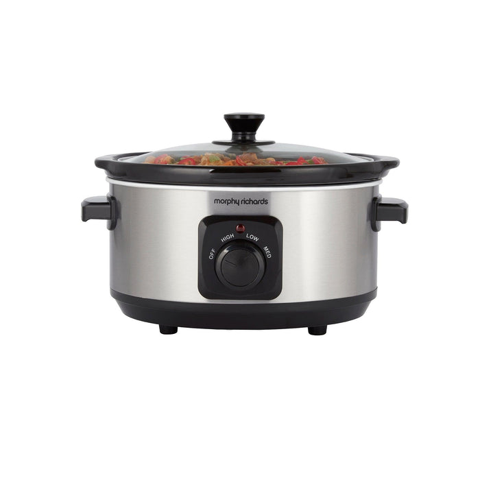 Brushed Stainless Steel 3.5L Ceramic Slow Cooker - General Hardware Supplies Homevalue