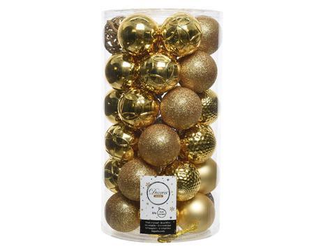 Carton of 37 Shatterproof Baubles Gold Mix - General Hardware Supplies Homevalue