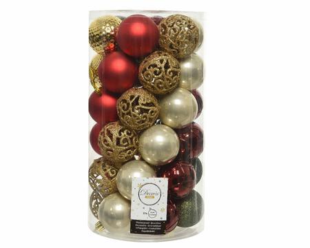 Carton of 37 Shatterproof Baubles Red and Gold Mix - General Hardware Supplies Homevalue