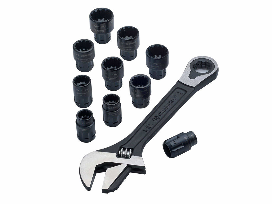 Crescent 11 Piece Adjustable Wrench & Spline Socket Set - General Hardware Supplies Homevalue