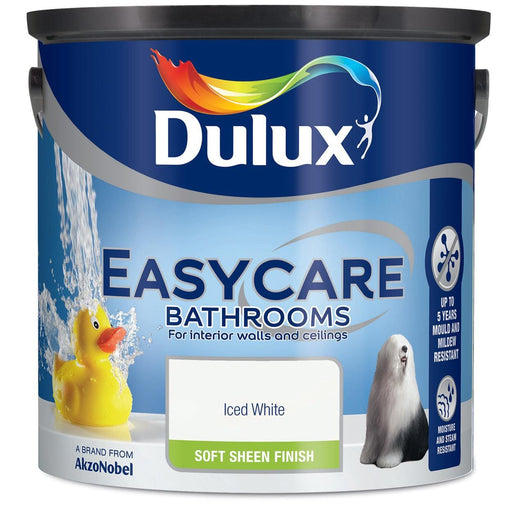 Dulux Easycare Bathrooms Iced White  2.5L - General Hardware Supplies Homevalue