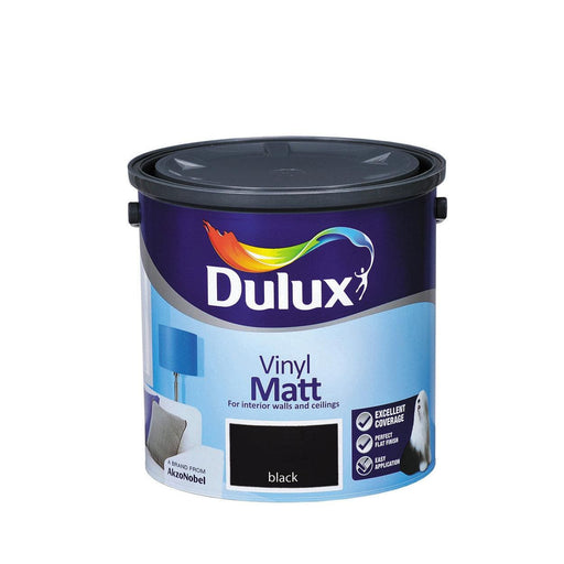Dulux Vinyl Matt Black 2.5L - General Hardware Supplies Homevalue