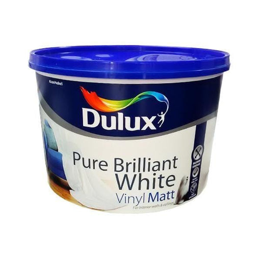 Dulux Vinyl Matt Pure Brilliant White 10L - General Hardware Supplies Homevalue