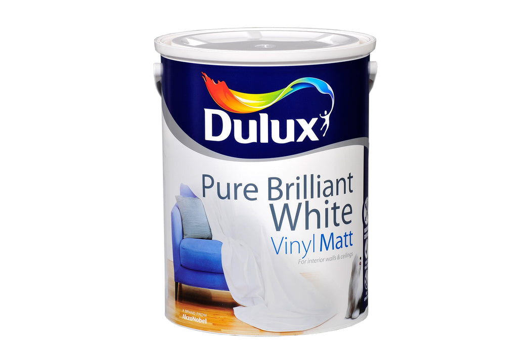 Dulux Vinyl Matt Pure Brilliant White 5L - General Hardware Supplies Homevalue