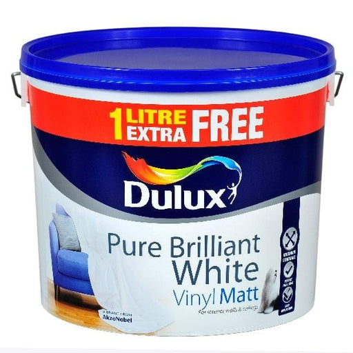 Dulux Vinyl Matt White 10 Litre + 1 Litre Free - General Hardware Supplies Homevalue