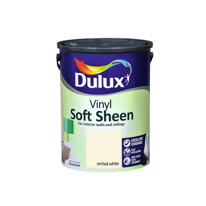 Dulux Vinyl Soft Sheen Orchid White 5L - General Hardware Supplies Homevalue