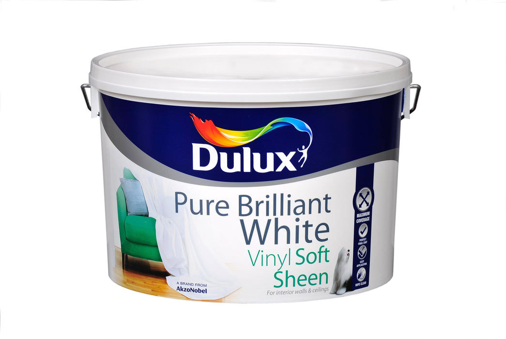 Dulux Vinyl Soft Sheen Pure Brilliant White 10L - General Hardware Supplies Homevalue