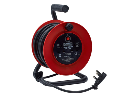 Faithfull 20m Cable Reel - General Hardware Supplies Homevalue