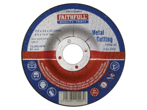 Faithfull Centre Cut Disc Metal 115x3.2X22 - General Hardware Supplies Homevalue