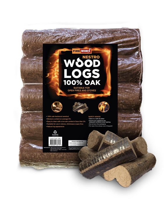 FIREWORX Nestro 100% Oak Wood Briquettes 10 kg - General Hardware Supplies Homevalue