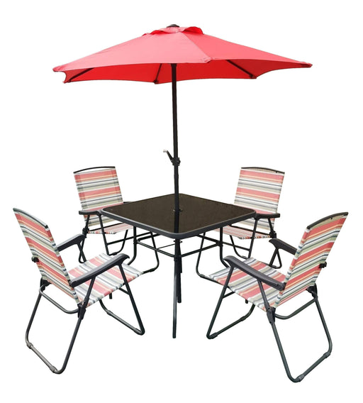Garden Collection Four Seater Stripe Set - General Hardware Supplies Homevalue