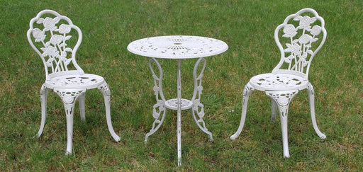 Garden Collection Victorian Style White Bistro Set - General Hardware Supplies Homevalue