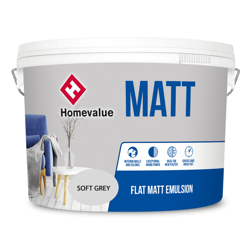 Homevalue Matt Emulsion Paint 10L Grey - General Hardware Supplies Homevalue