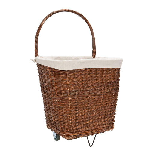 Natural Wicker Log Cart With Jute Liner - General Hardware Supplies Homevalue