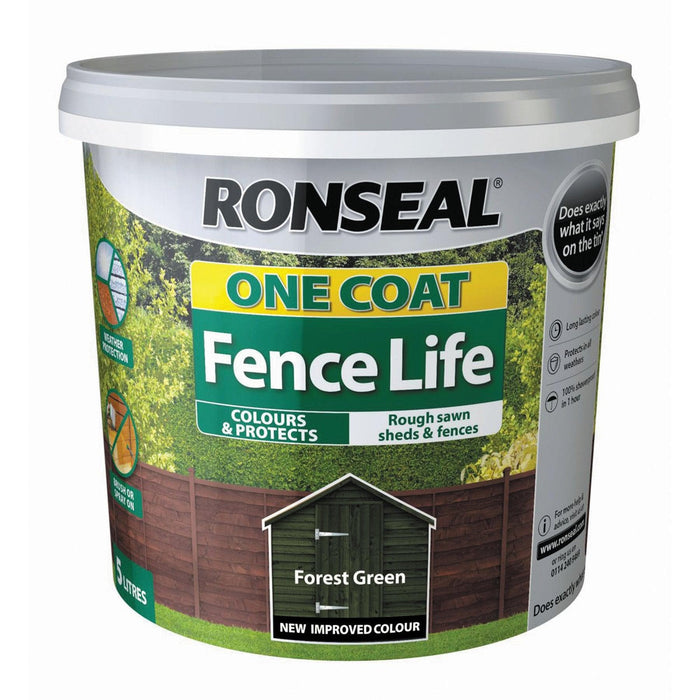 One Coat Fence Life 5L Forest Green - General Hardware Supplies Homevalue