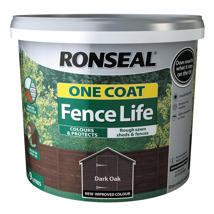 One Coat Fence Life 9L Dark Oak - General Hardware Supplies Homevalue