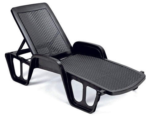 Rattan Effect Sun Lounger Anthracite - General Hardware Supplies Homevalue