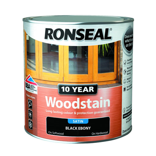 Ronseal 10 Year Woodstain Ebony 2-5L - General Hardware Supplies Homevalue