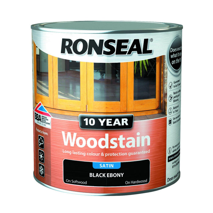 Ronseal 10 Year Woodstain Ebony 750ml - General Hardware Supplies Homevalue