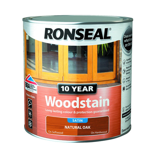 Ronseal 10 Year Woodstain Natural Oak 2-5L - General Hardware Supplies Homevalue